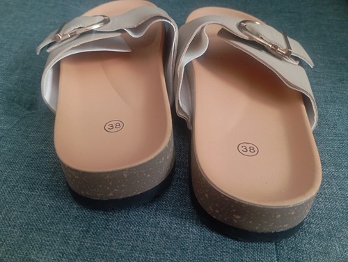 Women beige slip sandals - beige,