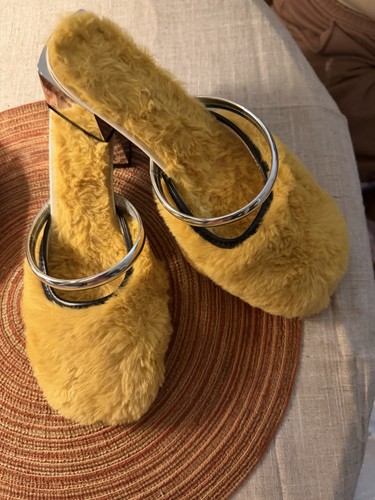 Faux fur mules size 7 - faux,