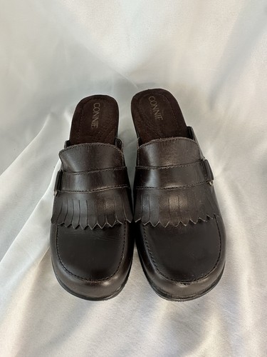 Connie leather mules loafer - connie,