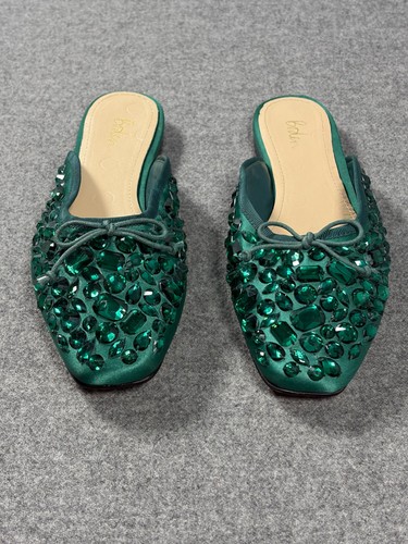Boden crystal bow mule flats - crystal,